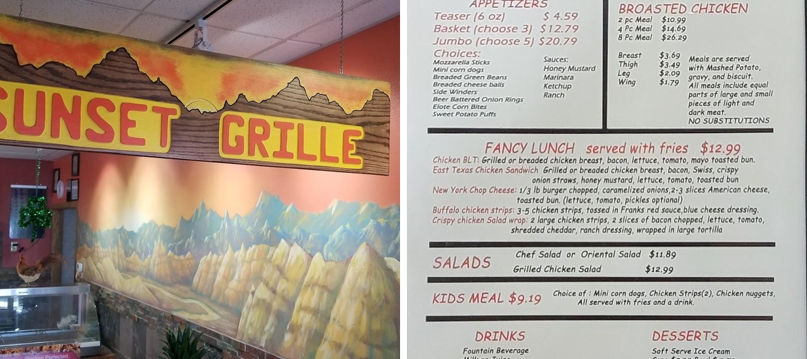 Sunset Grill Menu